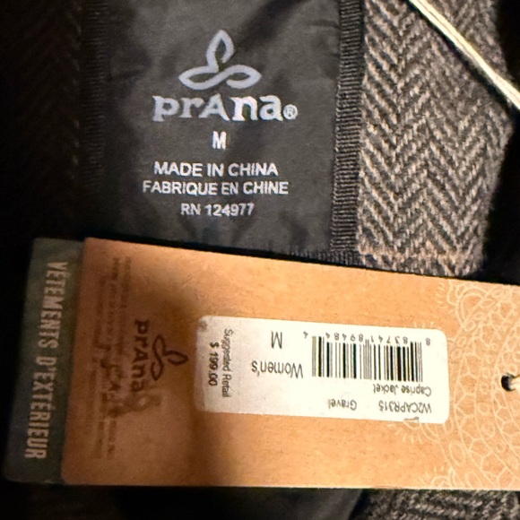 Prana NWT Caprice Convertible Wool Blend High Collar Jacket Herringbone Medium - Picture 10 of 15